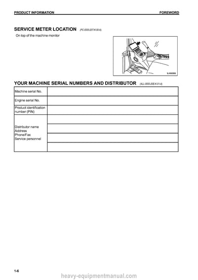 Komatsu PC228USLC-10 Hydraulic Excavator Operation and Maintenance Manual PDF