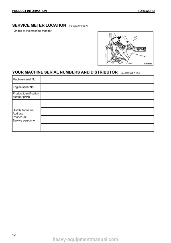 Komatsu PC228USLC-10 Hydraulic Excavator Operation and Maintenance Manual PDF