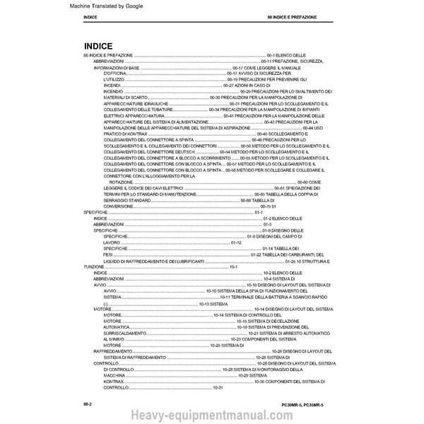 Komatsu PC30MR-5 PC35MR-5 Hydraulic Excavator Service Shop Manual PDF (Italian)