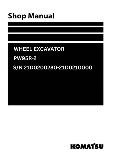 Komatsu PW95R-2 (ITA) Wheel Excavator Shop Service Manual S/N 21D0200280-21D0210000