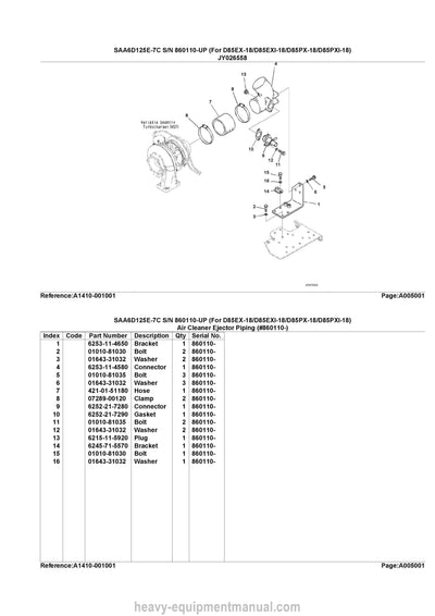 DOWNLOAD KOMATSU D85EX-18 (JPN) Bulldozer Parts Manual SN 22001-UP