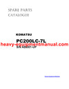 DOWNLOAD KOMATSU PC200LC-7L (US) CRAWLER EXCAVATOR PARTS MANUAL SN A86001-UP