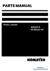 Komatsu WA150-6 Wheel Loader Parts Manual SN 86001-UP