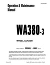 Komatsu WA380-3 Wheel Loader Operation and Maintenance Manual