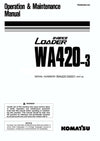 Komatsu WA420-3 Wheel Loader Operation and Maintenance Manual