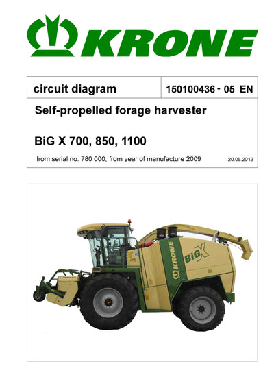 Krone BiG X 700, 850, 1100 Self-propelled Forage Harvester Wiring Manual