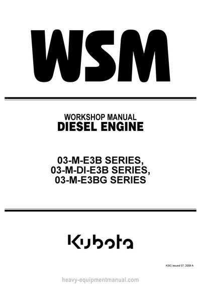 Kubota 03-M-E3B SERIES Diesel Engine Workshop Manual PDF Download