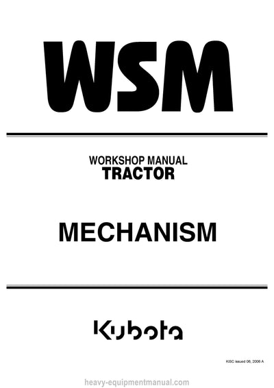 Kubota B L M Series Tractor Workshop Manual (9Y011-18201) PDF Download