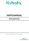 Kubota BT751 Backhoe Parts Manual PDF