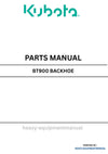 Kubota BT900 Backhoe Parts Manual PDF