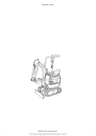 Kubota K008-5 Excavator Parts Manual PDF