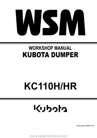 Kubota KC110H KC110HR Dumper Workshop Service Manual (97899-61740) PDF Download