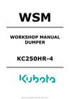 Kubota KC250HR-4 Dumper Workshop Service Manual PDF