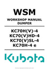 Kubota KC70H(V)-4 Dumper Workshop Service Manual PDF Download