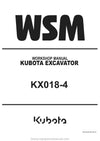 Kubota KX018-4 Excavator Workshop Service Manual (RY911-21920) PDF Download