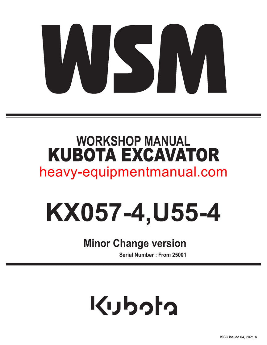 Download Kubota KX057-4 Excavator Service Manual