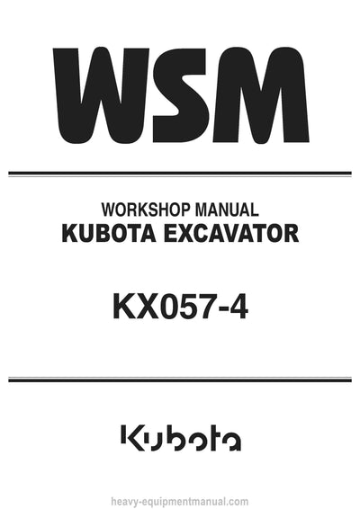 Kubota KX057-4 Excavator Workshop Service Manual PDF Download (RY911-20073)
