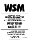 Kubota KX36 KX61 KX101 KX41 KX71 KX151 Excavator Workshop Service Manual (97899-60283) EN FR DE