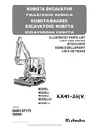 Kubota KX41-3S KX41-3SV Excavator Parts Manual PDF