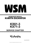 Kubota KX61-3 KX71-3 Excavator Workshop Service Manual PDF Download (97899-61050)