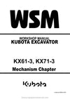 Kubota KX61-3 KX71-3 Excavator Workshop Service Manual (97899-61040) PDF Download