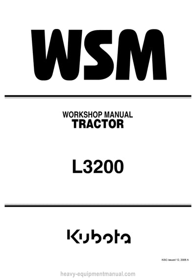 Kubota L3200 Tractor Workshop Service Manual (9Y011-13601) PDF Download