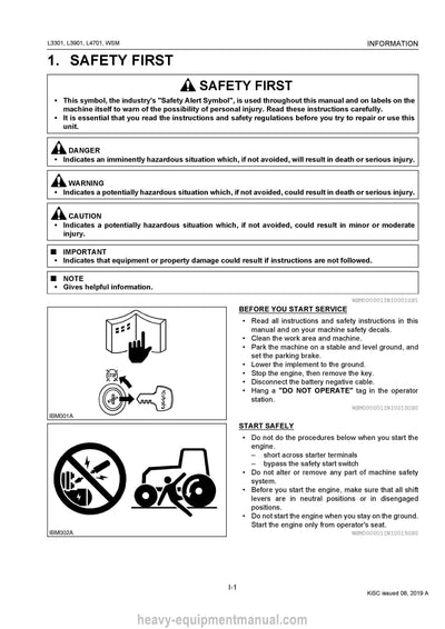 Kubota L3301 L3901 L4701 Tractor Service Repair Manual PDF Download