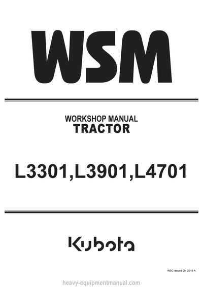 Kubota L3301 L3901 L4701 Tractor Service Repair Manual PDF Download