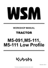 Kubota M5-091 M5-111 Low Profile M5-111 Tractor Workshop Manual (9Y111-12857) PDF Download