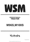 Kubota M96S M108S Tractor Workshop Service Manual (9Y111-28920) PDF Download