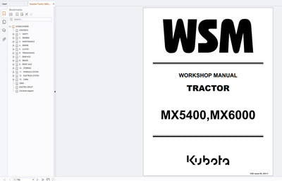 Kubota MX6000 Tractor Service Manual