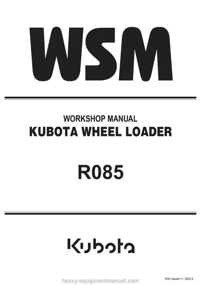 Kubota R085 Wheel Loader Workshop Service Manual (RY911-22698) PDF Download