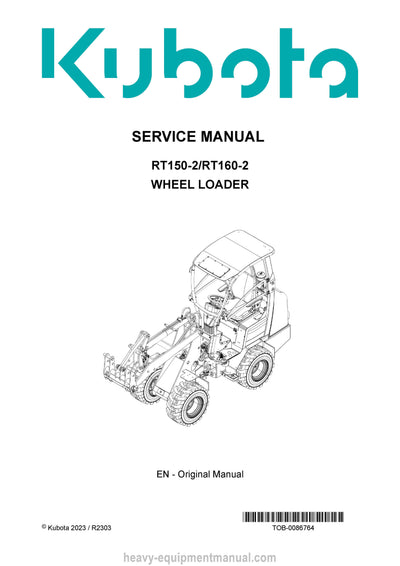Kubota RT150-2 RT160-2 Wheel Loader Service Manual (TOB-0086764) PDF Download