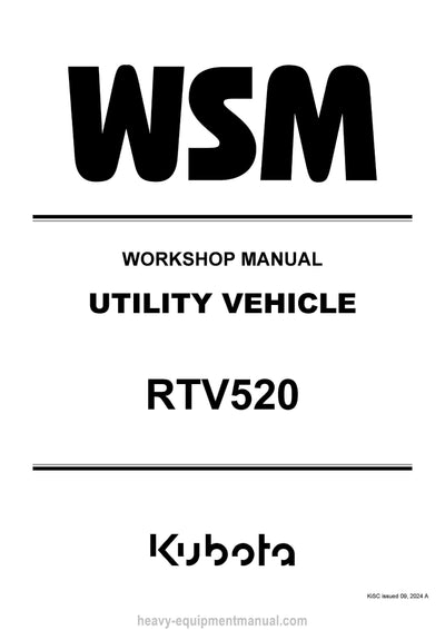 Kubota RTV520 Utility Vehicle Workshop Service Manual (9Y111-21534) PDF Download