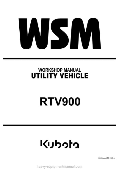 Kubota RTV900 Utility Vehicle Workshop Manual (9Y011-15305) PDF Download