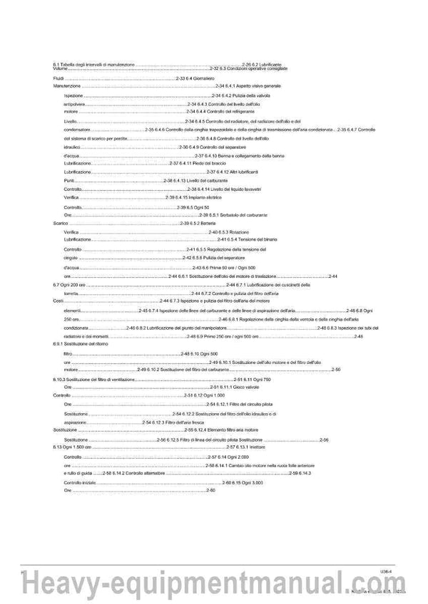 Kubota U36-4 Excavator Service Shop Manual (Italian) PDF Download