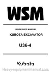 Kubota U36-4 Excavator Service Shop Manual PDF Download