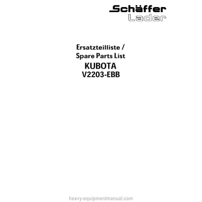 Kubota V2203-EBB Diesel Engine Parts Manual PDF