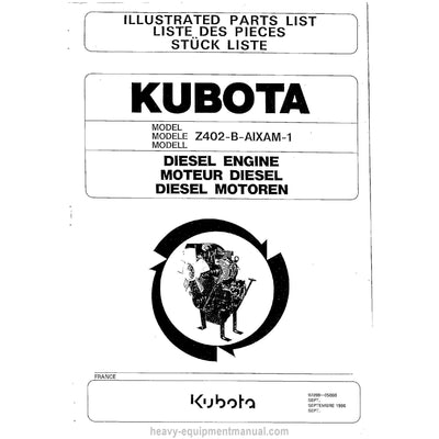Kubota Z402-B Aixam-1 Diesel Engine Parts Manual PDF