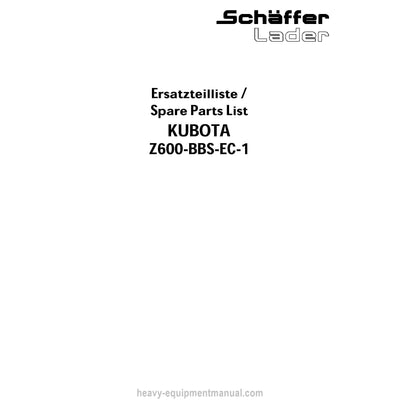 Kubota Z600-BBS-EC-1 Diesel Engine Parts Manual PDF