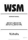 Kubota ZD1211, ZD1211R, ZD1211L, ZD1211RL Zero Turn Mower Workshop Manual (9Y111-13443) PDF