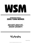 Kubota ZD18(F), ZD21(F), ZD25F, ZD28(F) Zero Turn Mower Workshop Manual (9Y011-15062) PDF