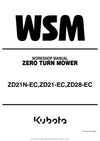 Kubota ZD21N-EC ZD21-EC ZD28-EC Zero Turn Mower Workshop Manual (9Y011-15151) PDF