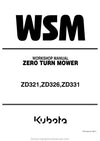 Kubota ZD321 ZD326 ZD331 Zero Turn Mower Workshop Manual (9Y111-00092) PDF Download