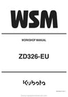Kubota ZD326-EU ZD326-60R-EU Zero Turn Mower Workshop Manual (9Y111-03011) PDF Download