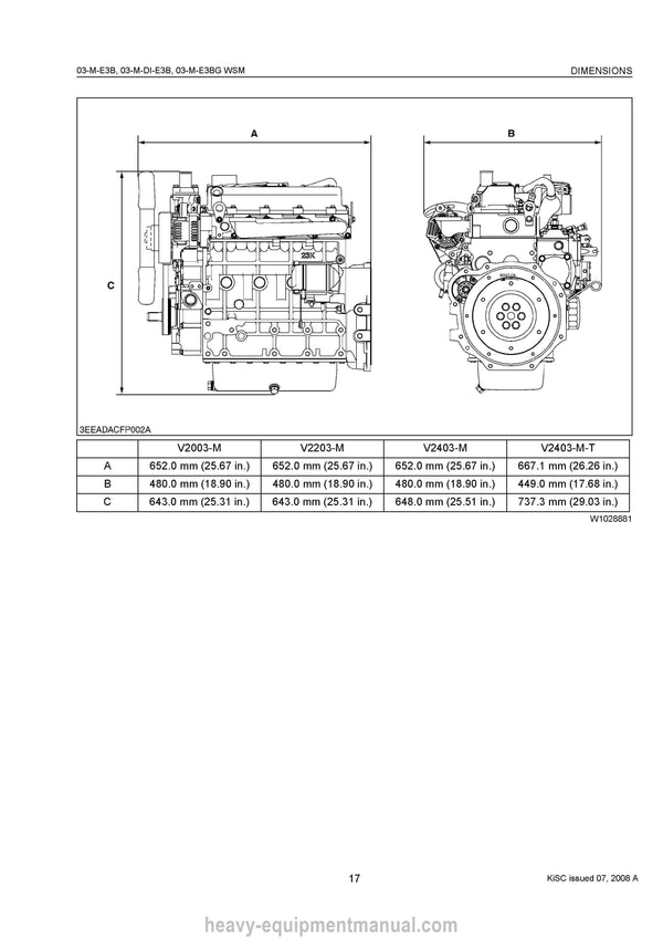Kubota 03-M-E3B SERIES Diesel Engine Workshop Manual PDF Download