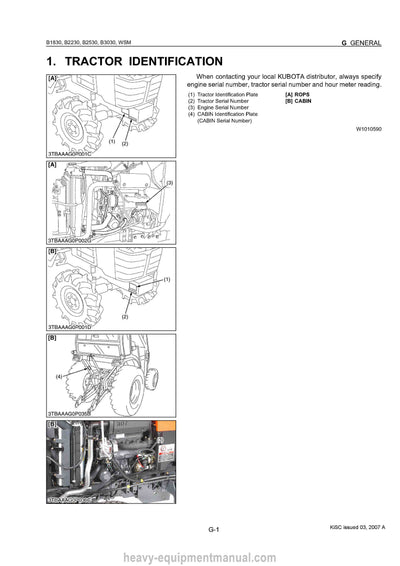 Kubota B1830 B2230 B2350 B3030 Tractor Workshop Service Manual (9Y111-00031) PDF Download
