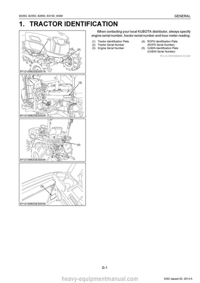 Kubota B2050 B2350 B2650 B3150 Tractor Workshop Service Manual PDF Download
