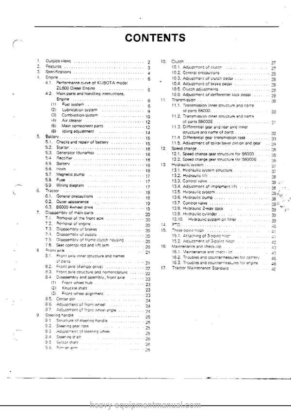 Kubota B6000 Tractor Service Manual (70000-70168) PDF Download