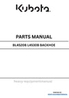 Kubota BL4520B L4530B Backhoe Parts Manual PDF